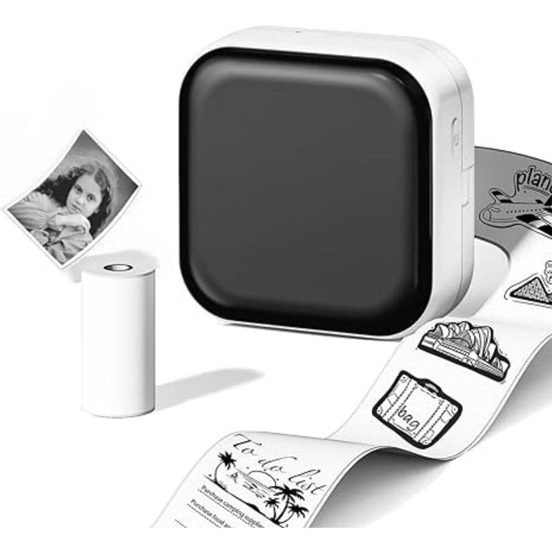 Phomemo White Self-Adhesive Thermal Paper, Glossy Printable Sticker Paper for Phomemo M02/M02 Pro/M02S Bluetooth Pocket Mobile Printer, Black on White