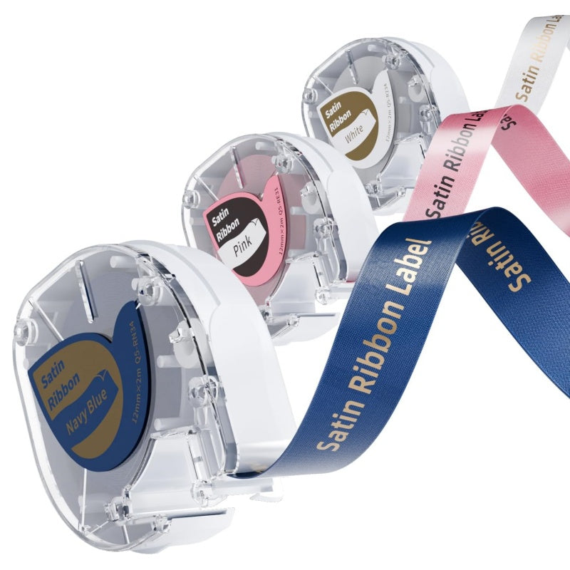 Phomemo 12mm Gold on White / Blue & Black on Pink Ribbon Tapes for P12 / P12PRO - 3 Packs