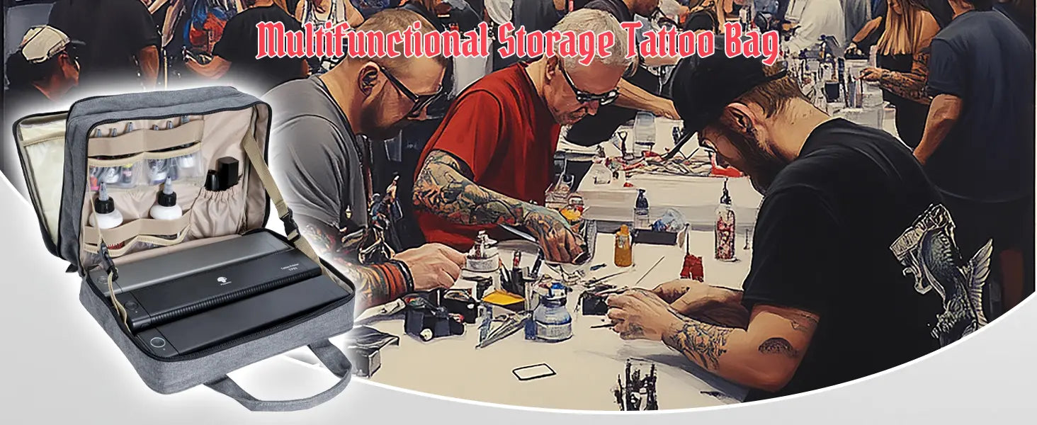 Phomemo multifunctional tattoo storage bag, ideal for tattoo conventions & artist workspace organization