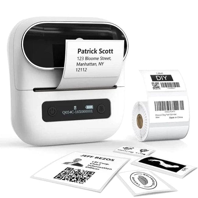 Label Maker Machine Sticker Printer With Tape, Wireless Technology And  White Label Paper For Home & Office Organization