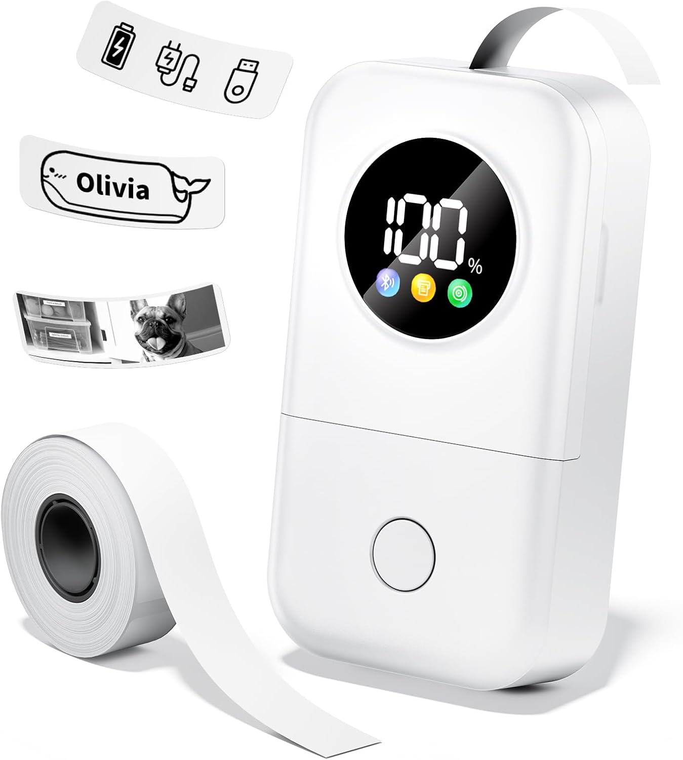 Phomemo Click to see full view Phomemo Label Maker Machine with Tape, D30D Smart Screen Bluetooth Mini Label Maker, Small Rechargeable Labeler for Home Office School Organization, Multiple Templates Fonts Icon for Women, Crafters, Standard Printer
