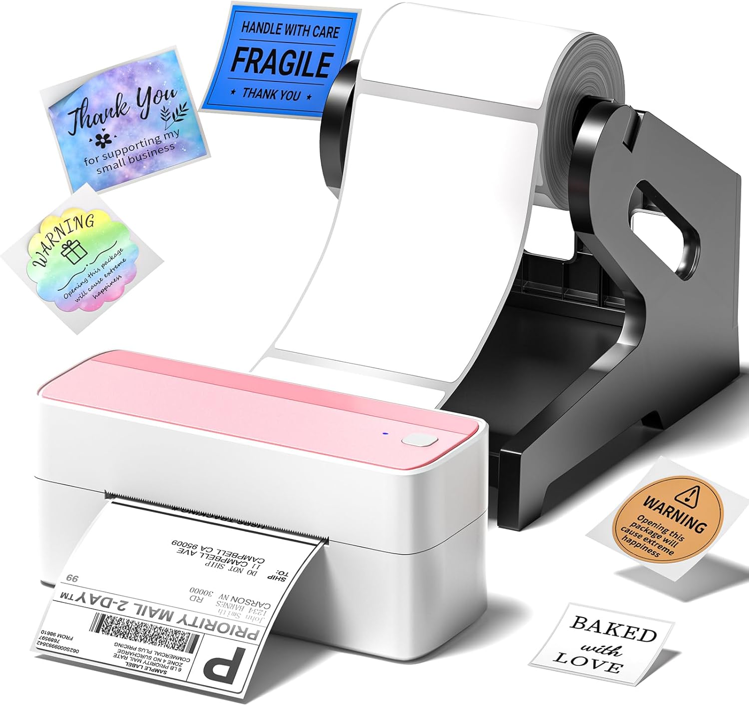 Phomemo Phomemo Bluetooth Thermal Label Printer, 241BT 4X6 Wireless Shipping Label Printer for Small Business Pink, Standard Printer