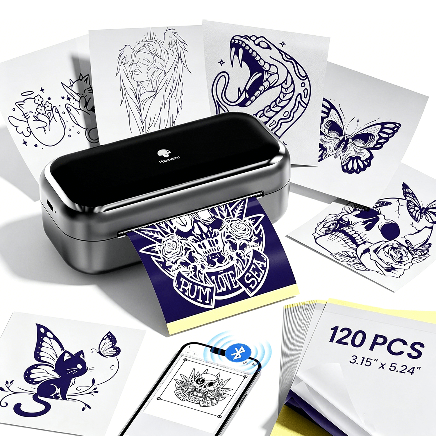Phomemo Phomemo TP31 Plus Tattoo Printer 2026 New Version, Tattoo Stencil Printer with 120Pcs Tattoo Transfer Paper, Mini Tattoo Machines Printers for Tattoo Beginners & Artists, Standard Printer