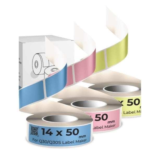 14 X 50mm Pure Color Label for Q30S/ Q30 - 3 Rolls - Phomemo
