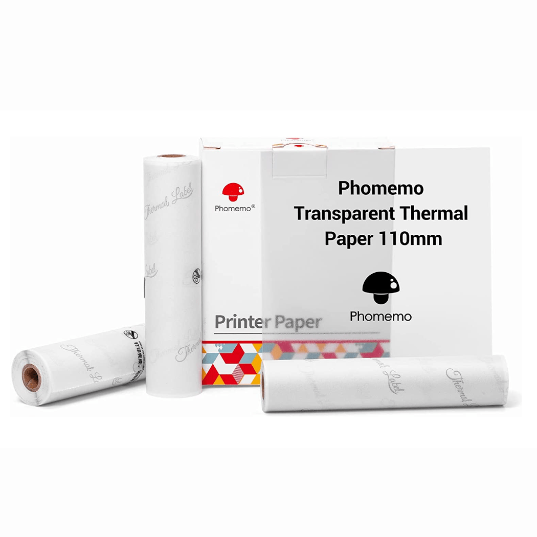 Phomemo Thermal Photo Printer Paper Rolls Adhesive Transparent Gold Papers  for M02 M02S M02Pro Printer Printable Sticky Note