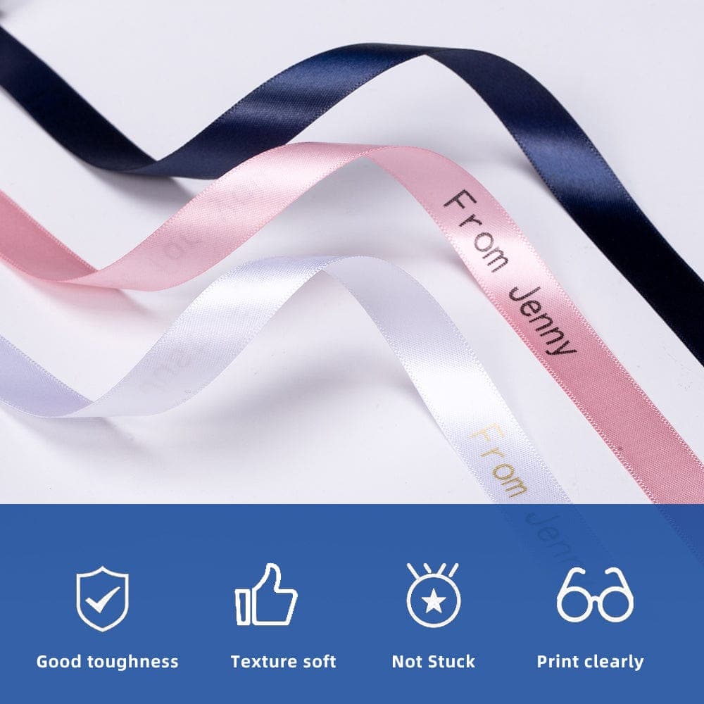 12mm Gold on White/ Blue & Black on Pink Ribbon Tapes for P12/ P12PRO - 3 Packs - Phomemo