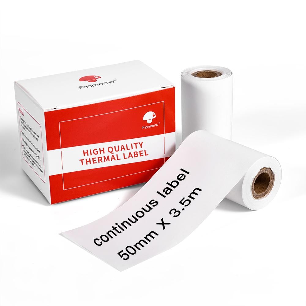 50mm X 3.5m White Self-Adhesive Continuous Label for M110/M120/M200/M220/M221