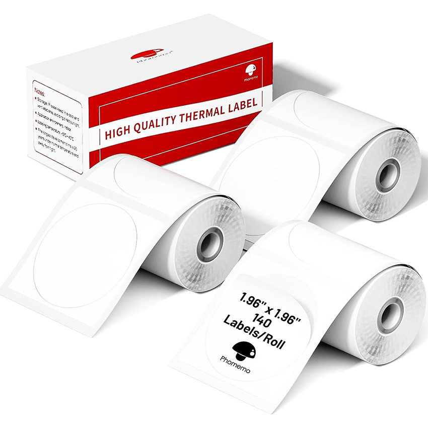 Phomemo M110/M200 Round Self-Adhesive Labels Sticker White/Clear