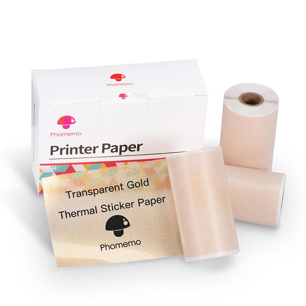 53mm Golden Sparkle Sticker Thermal Paper for M02 Series/ M03AS/ M04S/  M04AS丨3 Rolls