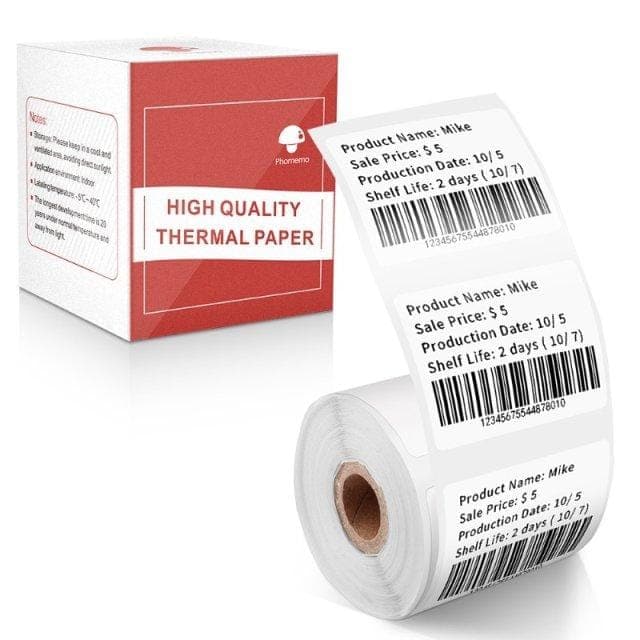 Phomemo M110/M200 Round Self-Adhesive Labels Sticker White/Clear