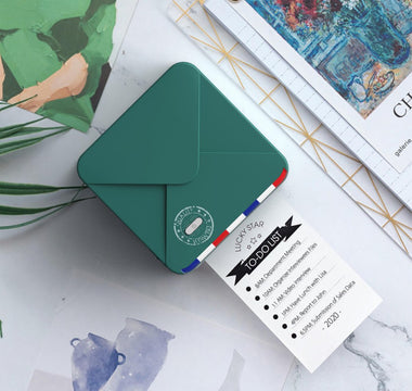 The dark green portable thermal printer refreshes the summer