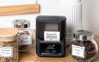 Use a handheld label maker to make various labels for organization purpose