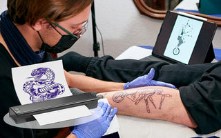 Using a Phomemo M08F Tattoo Stencil Printer to practice tattooing