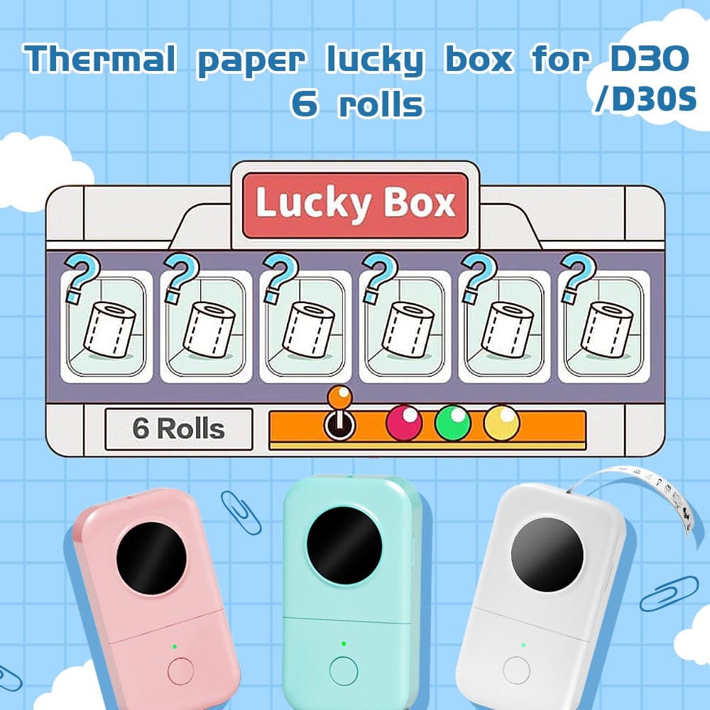 ❓Brand New Style❓ 6 Roll Lucky Label Box For D30/D30S Series