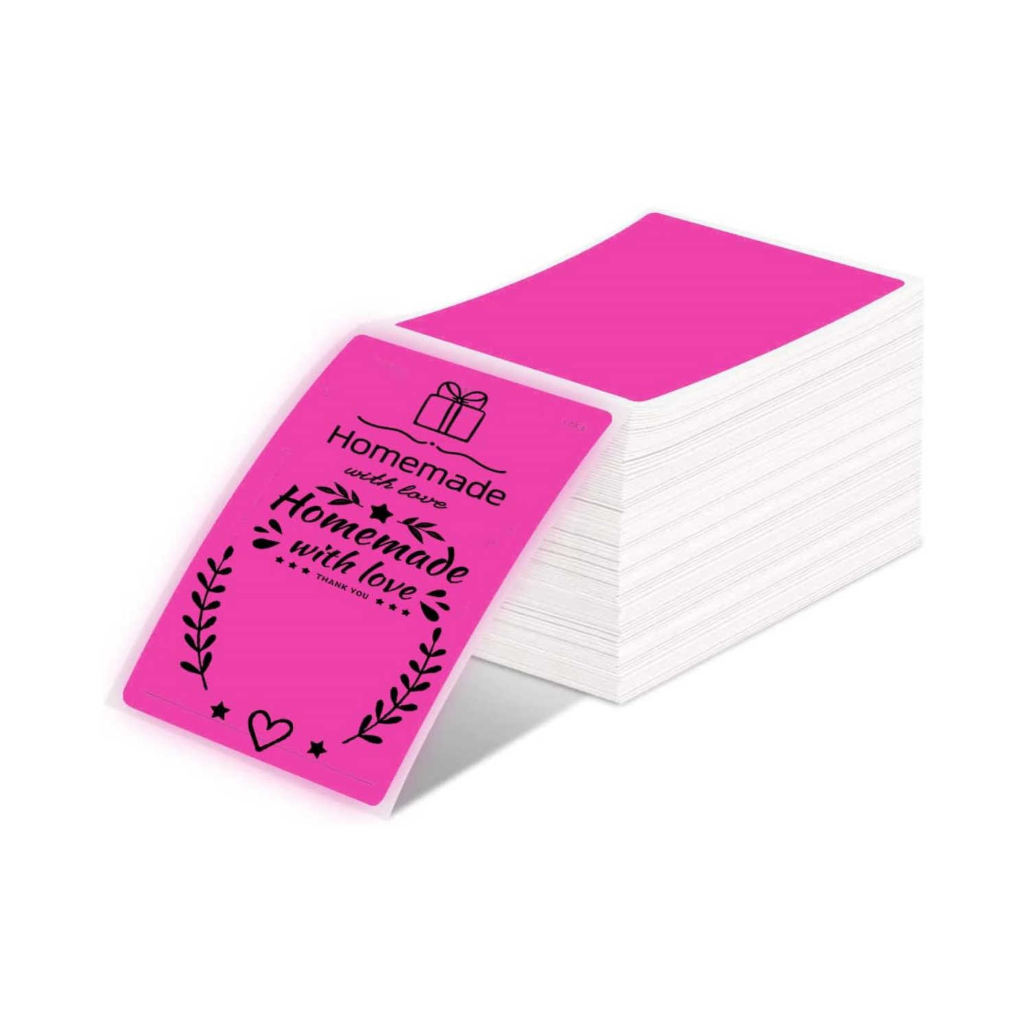 Phomemo 4”x6“ Fanfold Direct Thermal Shipping Label (500 Labels) | Rose Red