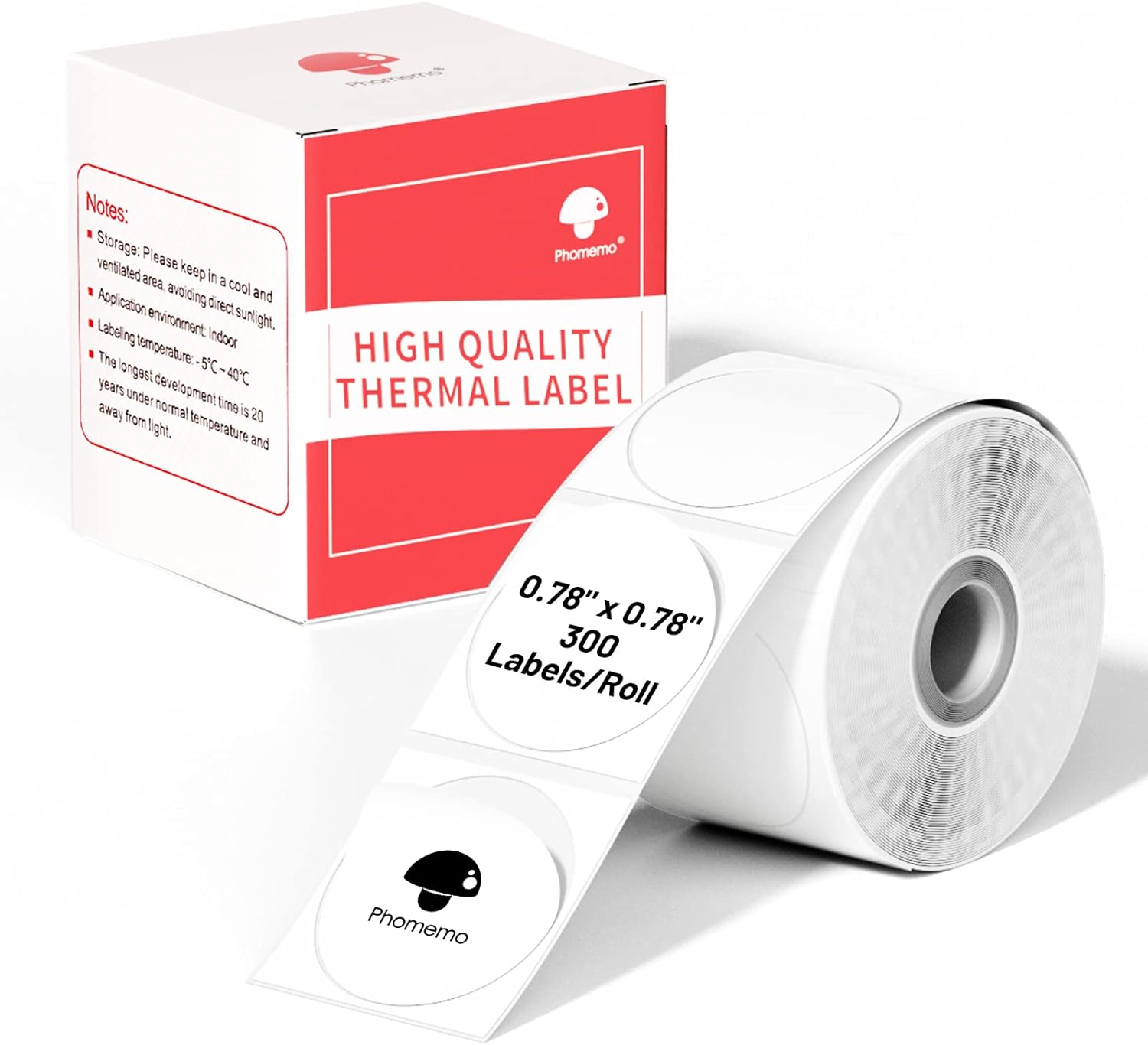 Phomemo 20 X 20mm Round White Thermal Label For M110/M120/M200/M220/M221