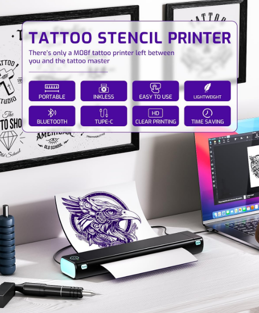 Flash Sale ONLY January】Tattoo Transfer Stencil Printer-Bluetooth, USB  Type-C