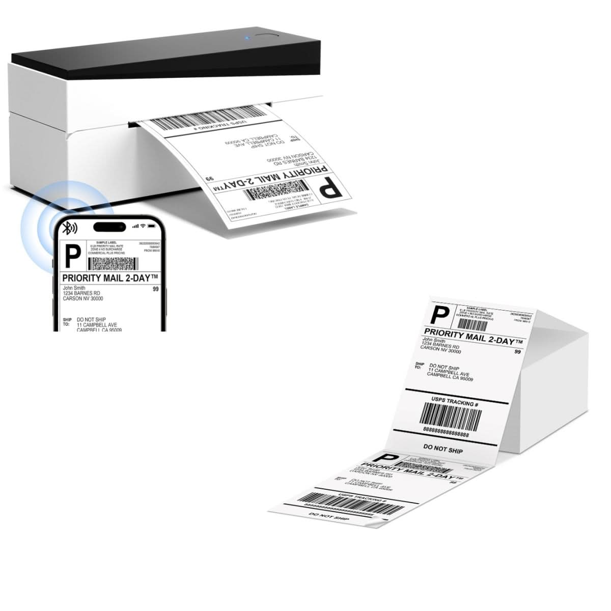 Phomemo PM249-BTZ Bluetooth Direct Connect Shipping Label Printer