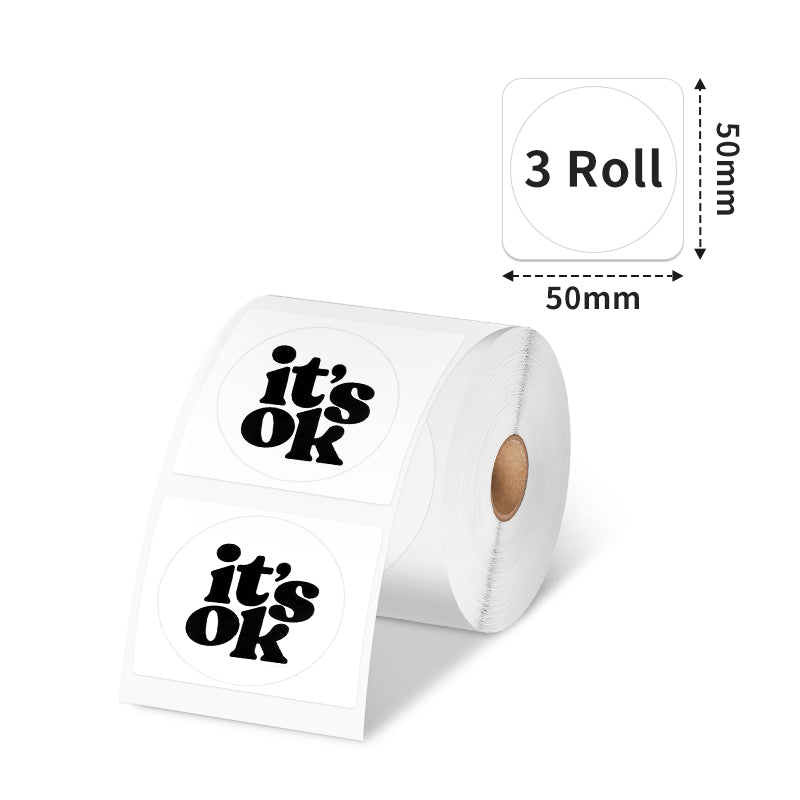 Phomemo 50×50mm Thermal Label for M220/M200/M221/M120/M110-3Rolls