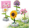 4 Pack Flower Building Blocks Kids, Assorted Mini Flower Pot Building Set Building Toys for Kids Teens Girls & Boys, Artificial Flowers Botanical Collection for Home Decor, 563 Pieces - Phomemo
