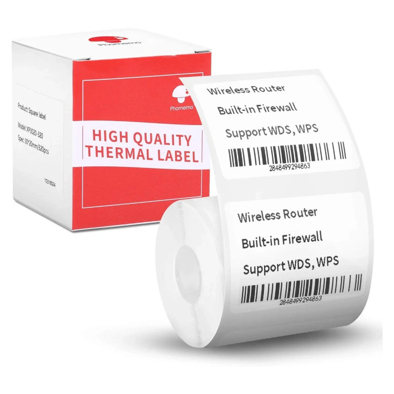 Phomemo 40x30mm Square White Thermal Label for M110/M200/M120/M220/M221-1 Roll