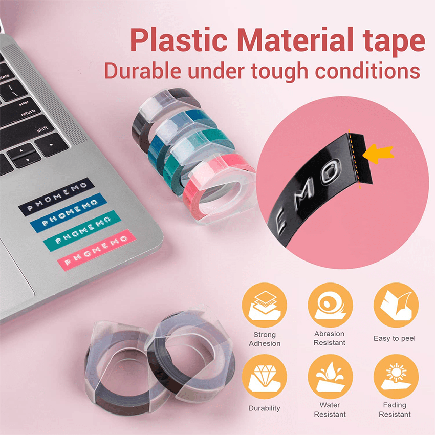 Embossing Label Maker with 6 Label Tapes