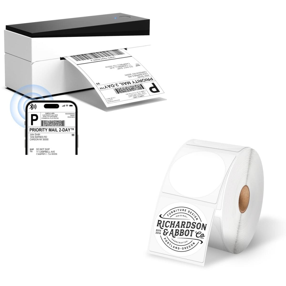 Phomemo PM249-BTZ Bluetooth Direct Connect Shipping Label Printer