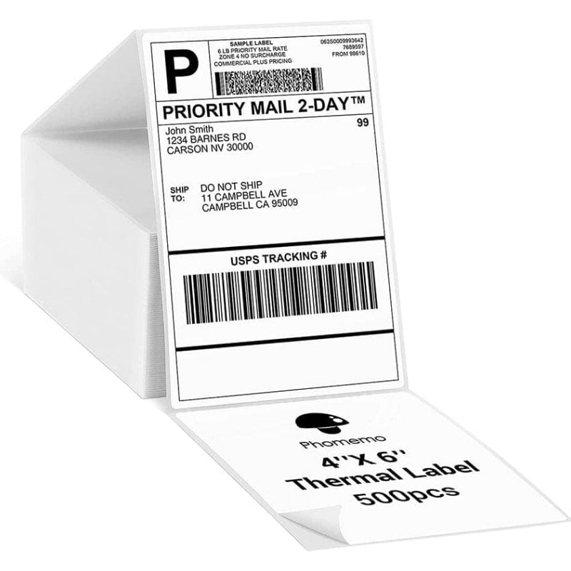 Phomemo 4''x 6'' Fan-Fold Thermal Direct Labels for Shipping Label Pri
