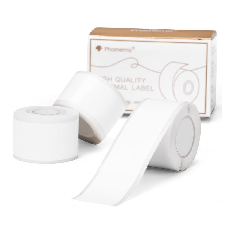 Phomemo 20mm x 6m White Adhesive Continuous Thermal Label for D50