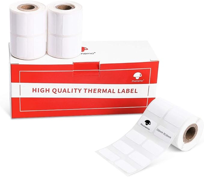 Phomemo 20 X 10mm 1 Roll Square White Label For M110/M120/M200/M220/M221