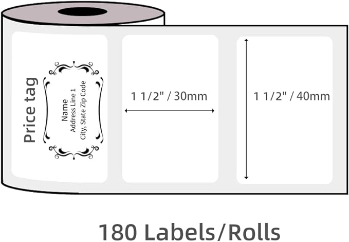 Étiquette carrée transparente 40 X 30 mm pour M110/M120/M200/M220/M221 - 1 rouleau