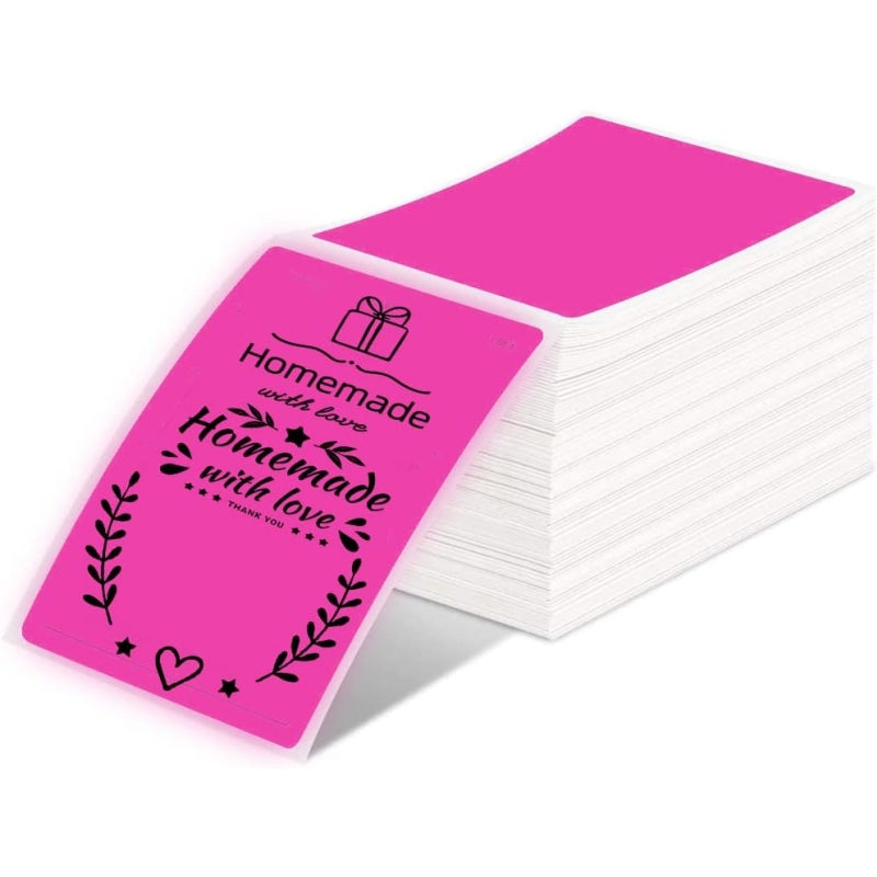 Phomemo 4”x6“ Fanfold Direct Thermal Shipping Label (500 Labels) | Rose Red