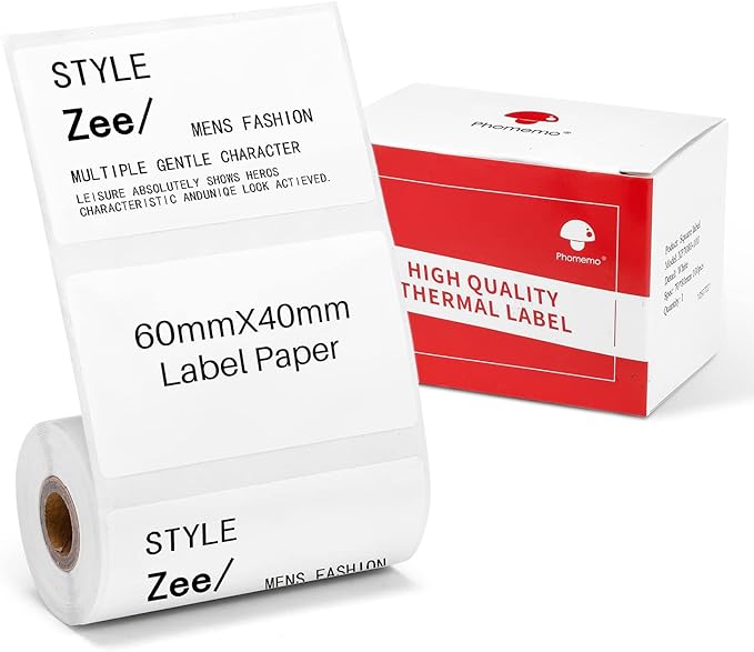 Phomemo 60 X 40mm Square White Label for  M200/M220/M221 Label Maker