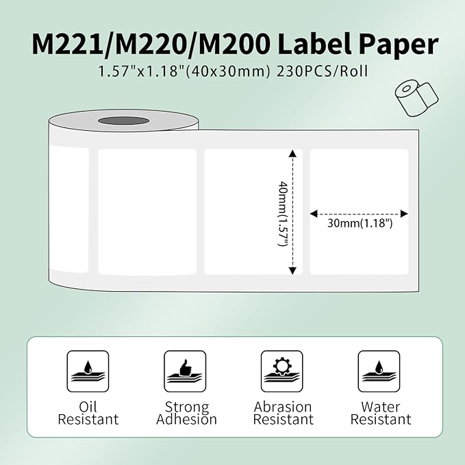 Phomemo 3 Rollen M110 Multifunctioneel Thermisch Label 50x80 Mm - 300 Etiketten