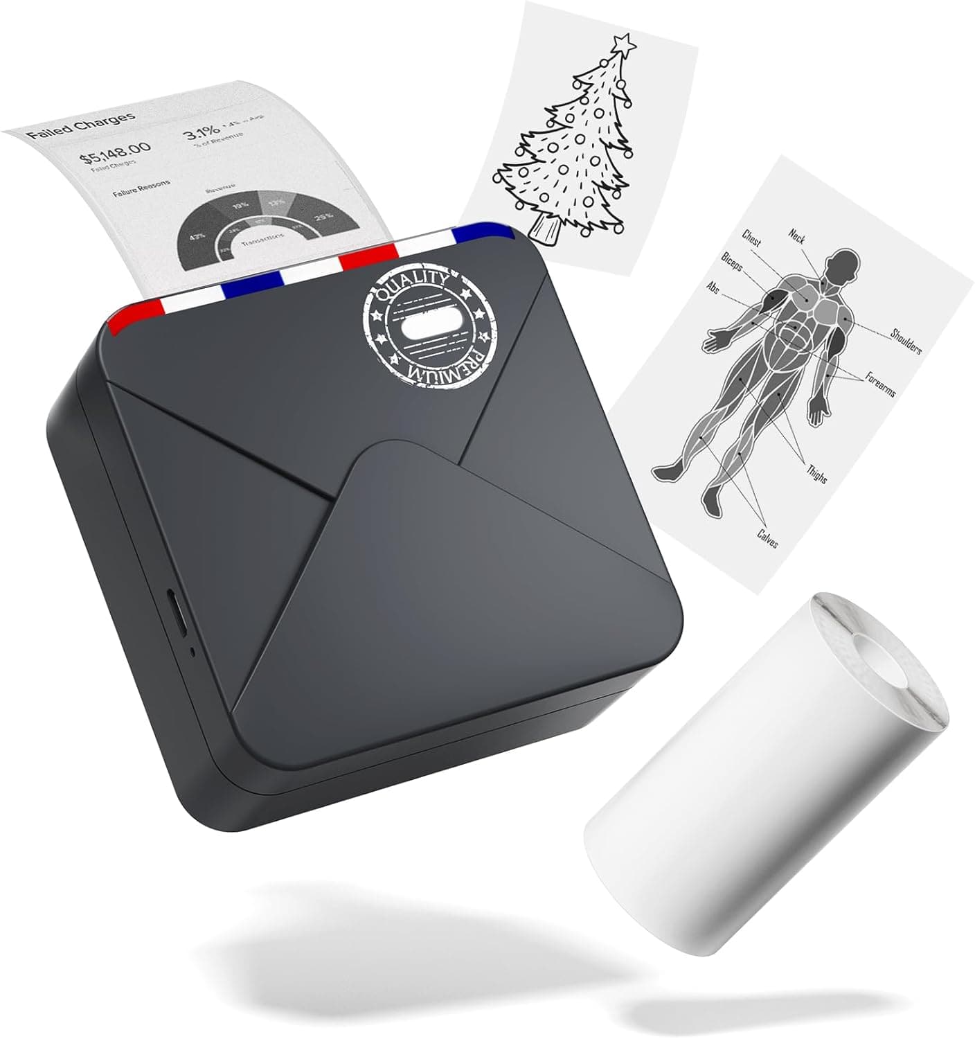 Phomemo Mini Drucker für Smartphone, M02 Pro 300 DPI Tragbarer