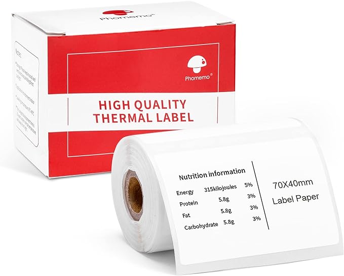 Phomemo 70 X 40mm 1 Roll Square White Label for Phomemo M200/M220 Label Printer
