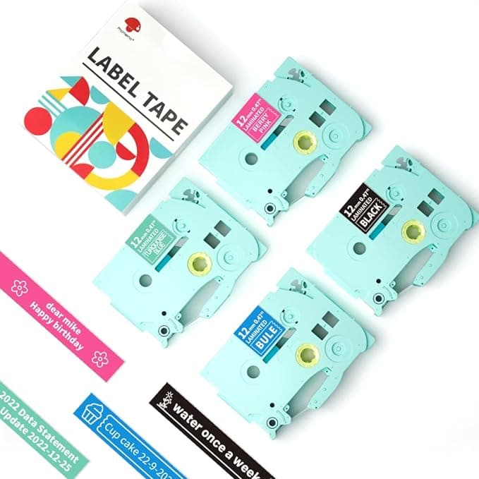 4Pack Colorful Label Maker Tape For P3200 - Phomemo