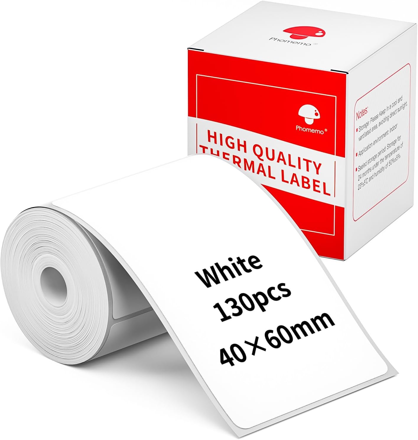 Phomemo 40 X 60mm Square White Lable For M110/M120/M200/M220/M221