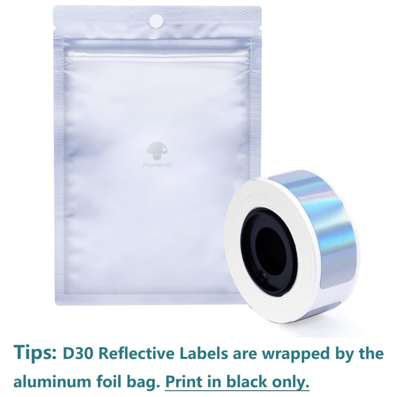 12 mm x 40 mm Laser-Silber-Etikettenpapier für D30/D35
