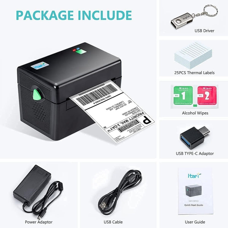 【Clearance Offer】I04  Thermal Shipping Label Printer (US Plug Specifications)