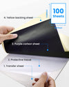 Phomemo Tattoo Transfer Paper, 100 Sheets, A4 Size Tattoo Stencil Paper Thermal Stencil Paper for Tracing Crisp, DIY Tattoo Tracing Paper, For M08F Printers, Tattoo Supplies for Studios & Beginners for standard printer