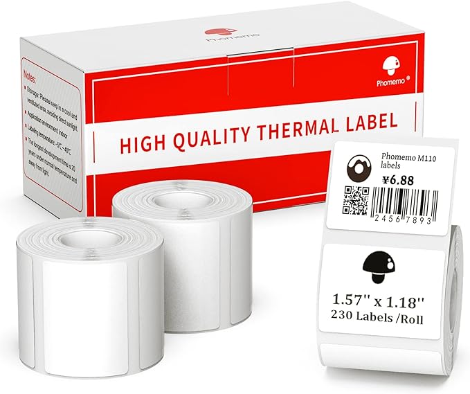 Phomemo 40 X 30mm 3 Roll Transparent Square Label For M110/M120/M200/M220/M221