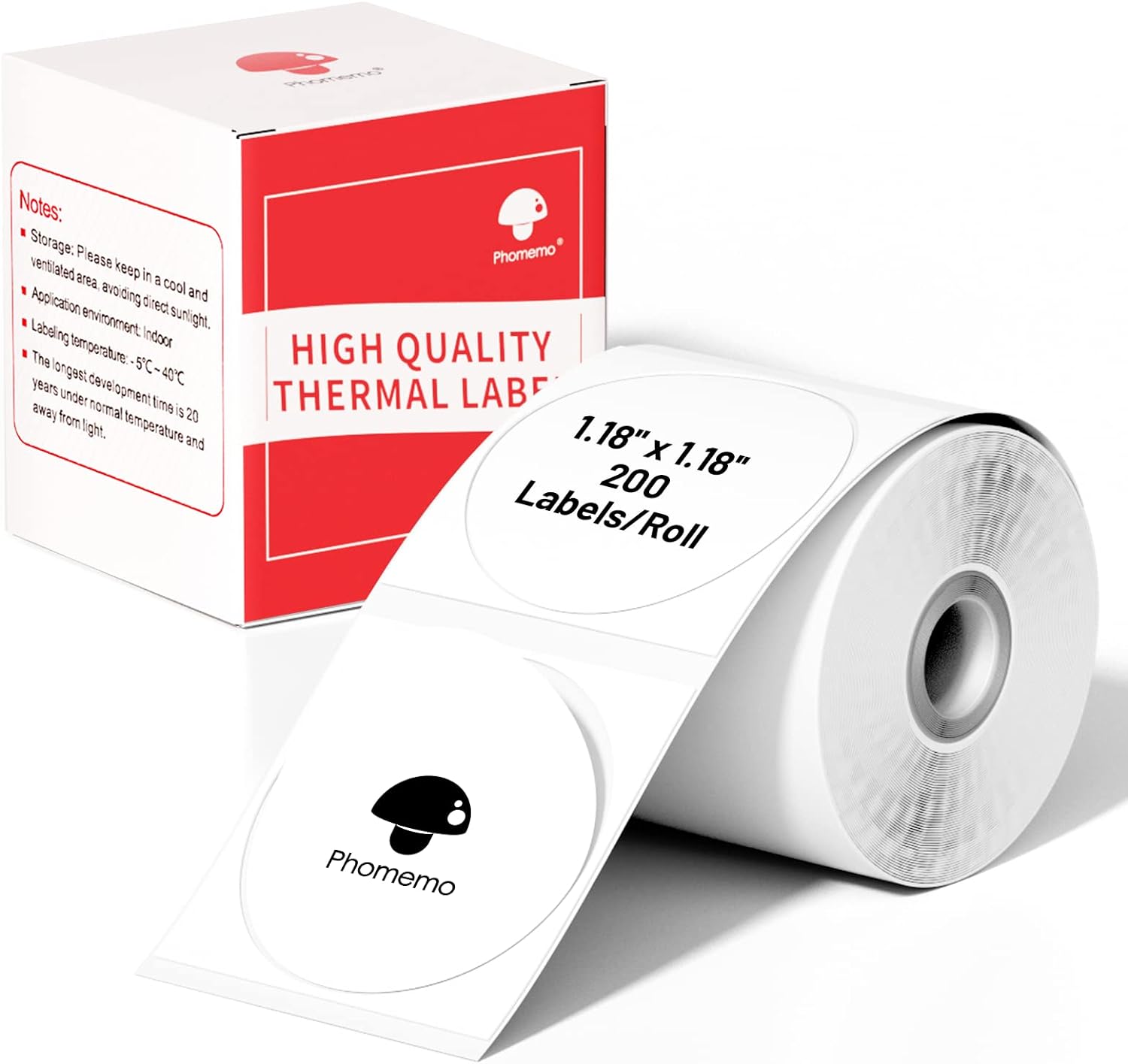 Phomemo 30 X 30mm Round White Thermal Label For M110/M120/M200/M220/M221