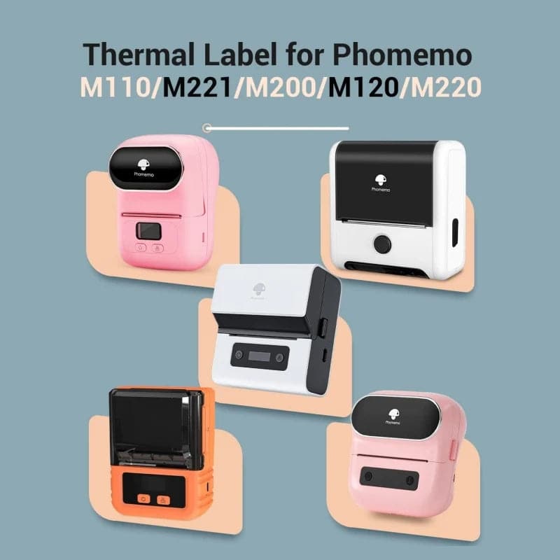 Etiqueta térmica autoadesiva branca quadrada Phomemo 50x50mm para M110/M120/M200/M220/M221