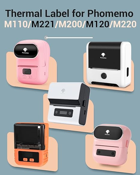 Phomemo 40 X 80mm Square White Label  For M110/M120/M200/M220/M221