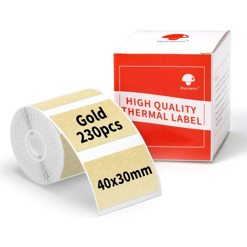 Phomemo 40 X 30mm Golden Square Lable For M110/M120/M200/M220/M221-1 Roll