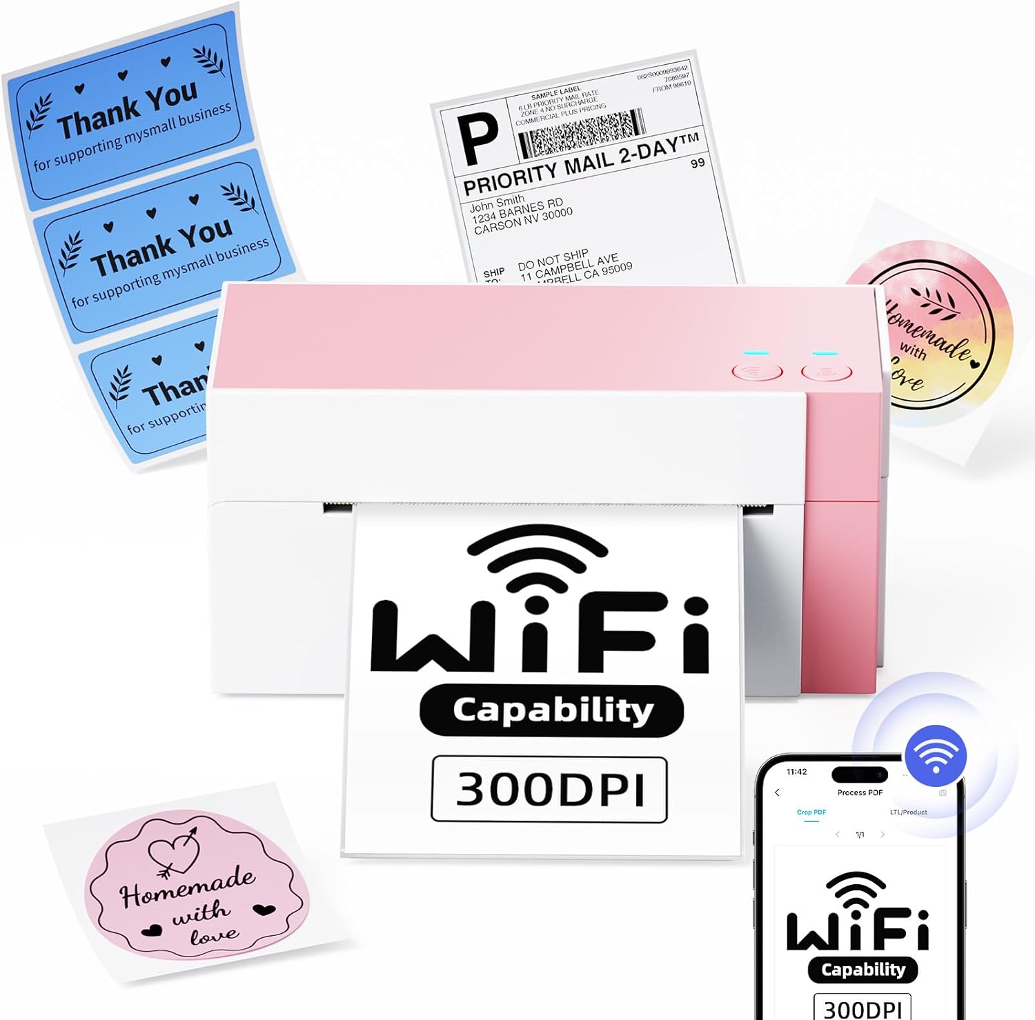 [WIFI] Phomemo PM-344-WF 300DPI Shipping Label Printer
