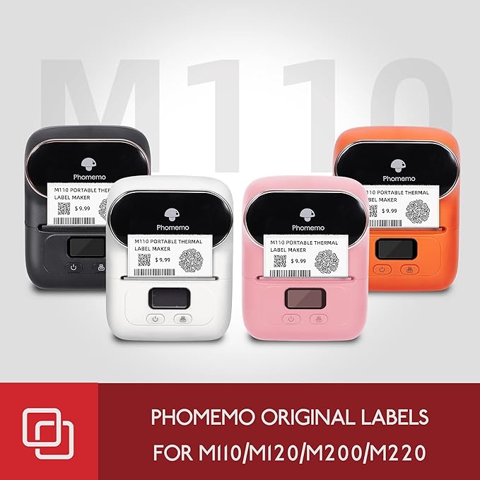 Phomemo 40mmx30mm 6 Roll Square Thermal Label for M110/ M220/ M221/ M120/ M200