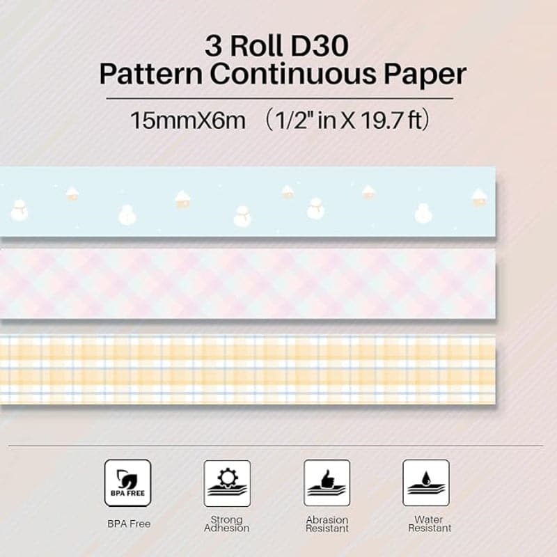 3 Style Cute Thermal Paper For D30