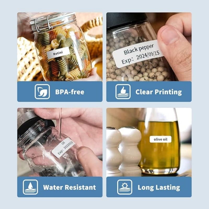 15mm x 4m Black on White Continuous Sticker For D30 Label Maker | Phomemo